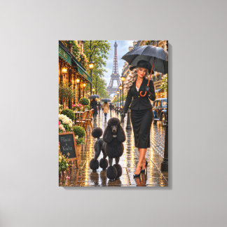 Paris in de lente Standaardpoedel Canvas Afdruk
