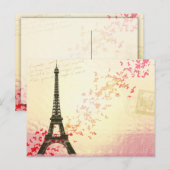 Paris in Love - Eiffel Tower Briefkaart (Voorkant / Achterkant)