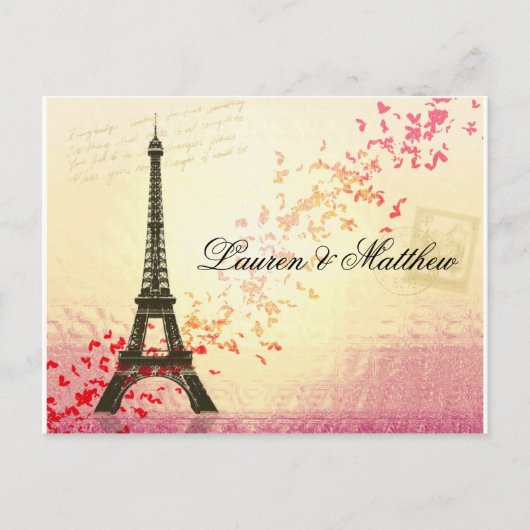 Paris in Love - Eiffel Tower Briefkaart (Voorkant)