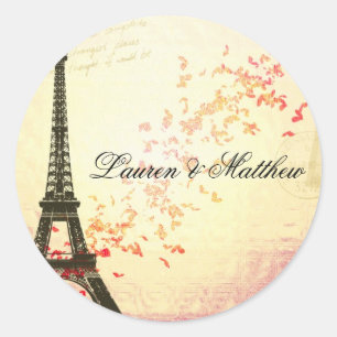 Paris in Love - Eiffel Tower Ronde Sticker