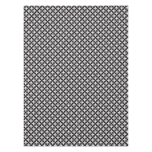 Paris Inspired Fleur De Lis Zwart-wit design Tafelkleed (Voorkant)