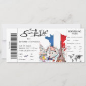 Paris instapass Save the Date ticket Kaart (Voorkant)