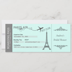 Paris Invitation, Paris Theme Invitation, Birthday Kaart
