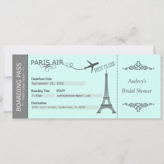 Paris Invitation, Paris Theme Invitation, Birthday Kaart