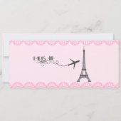 Paris Invitation, Paris Theme Invitation, Birthday Kaart (Achterkant)