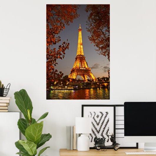 Paris is Always a Good Idea for a Nighttime Stroll Poster (Thuiskantoor)