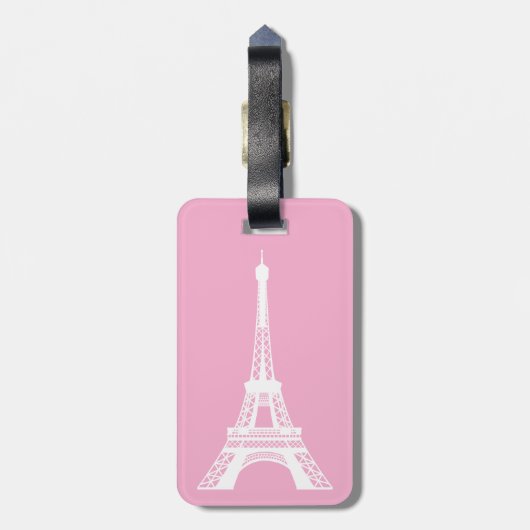 Paris is always a good idea pink bagagelabel (Achterkant verticaal)