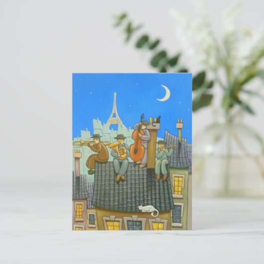Paris Jazz Briefkaart (Staand voorkant)