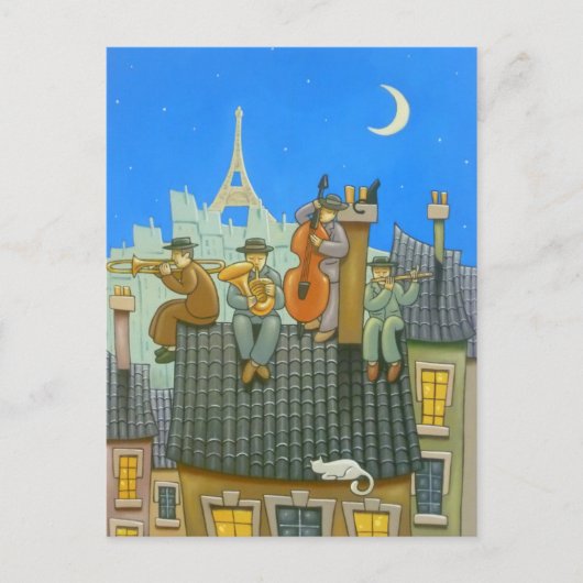 Paris Jazz Briefkaart (Voorkant)