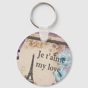 Paris Je t-aime My love  style Sleutelhanger