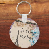 Paris Je t-aime My love  style Sleutelhanger (Voorkant)