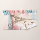  Paris, Je T'aime - Eiffeltoren met Macarons  Handdoek (Handdoek)