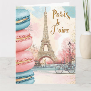 Paris, Je T'aime - Eiffeltoren met Macarons Kaart