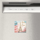 Paris, Je T'aime - Eiffeltoren met Macarons Magneet (Insitu (Vaatwasser))