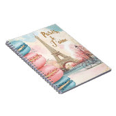 Paris, Je T'aime - Eiffeltoren met Macarons Notitieboek (Rechterzijde)