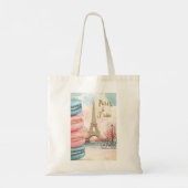  Paris, Je T'aime - Eiffeltoren met Macarons  Tote Bag (Achterkant)