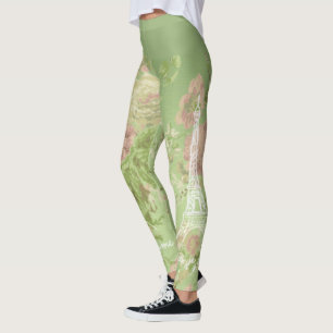 Paris, je t'aime  Floral Eiffel Tower Leggings