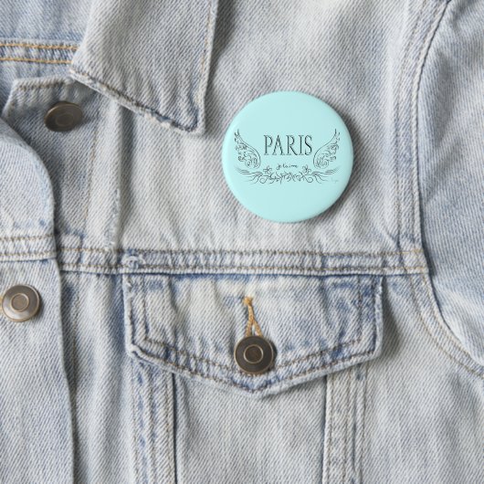PARIS Je t'aime (ik hou van je) Ronde Button 5,7 Cm (In situ)