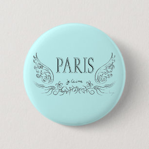 PARIS Je t'aime (ik hou van je) Ronde Button 5,7 Cm