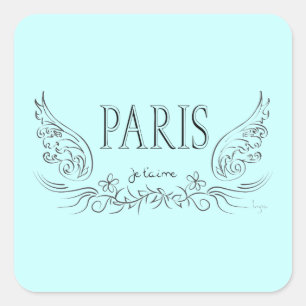 PARIS Je t'aime (ik hou van je) Vierkante Sticker