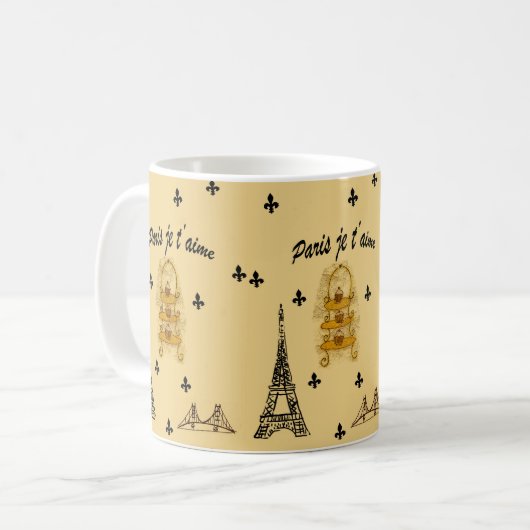 Paris je t'aime koffiemok (Voorkant links)