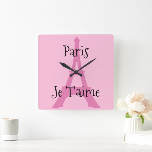 Paris Je t'aime Vierkante Klok (Huis)