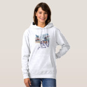 Paris Je t'aime Waterverf Calligraphy France Art Hoodie (Voorkant volledig)