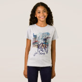 Paris Je t'aime Waterverf Calligraphy France Art T-shirt (Voorkant volledig)