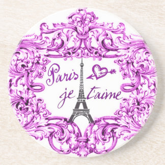 PARIS JET'AIME BAROQUE FRAMED EIFFEL EN HEART ZANDSTEEN ONDERZETTER