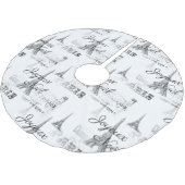 Paris Joyeux Noel B&W kerstboomrok Kerstboom Rok (Gekanteld)