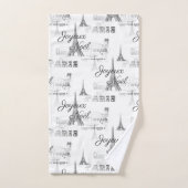 Paris Joyeux Noel B&W kerstkeukenset Bad Handdoek (Handdoek)