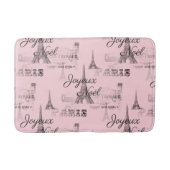 Paris Joyeux Noel Kerst Zwart en Roze Badmat (Voorkant)