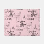 Paris Joyeux Noel Kerst Zwart en Roze Deurmat (Voorkant)