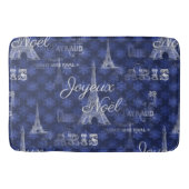Paris Joyeux Noel Kerstblauw Bathmat Badmat (Voorkant)