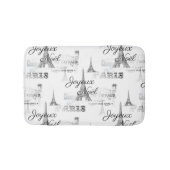 Paris Joyeux Noel Kerstmis B&W Bathmat Badmat (Voorkant)