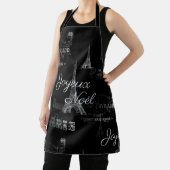 Paris Joyeux Noel Kerstmis Black Apron Schort (Insitu)
