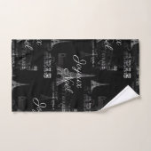 Paris Joyeux Noel Kerstmis Black Towel Set Bad Handdoek (Handdoek)