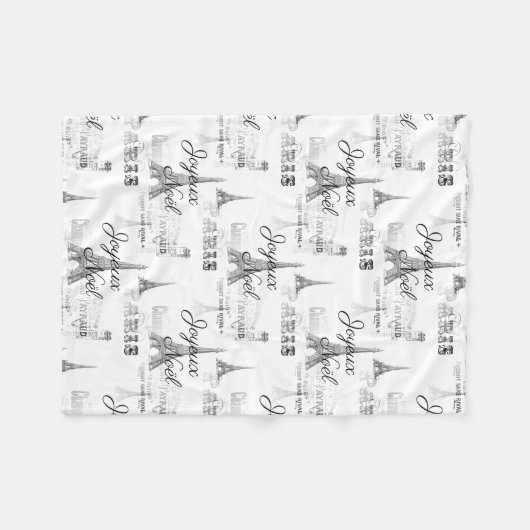 Paris Joyeux Noel Kerstmis Blanket Fleece Deken (Voorkant (Horizontaal))