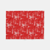 Paris Joyeux Noel Kerstrode kersttas Fleece Deken (Voorkant (Horizontaal))