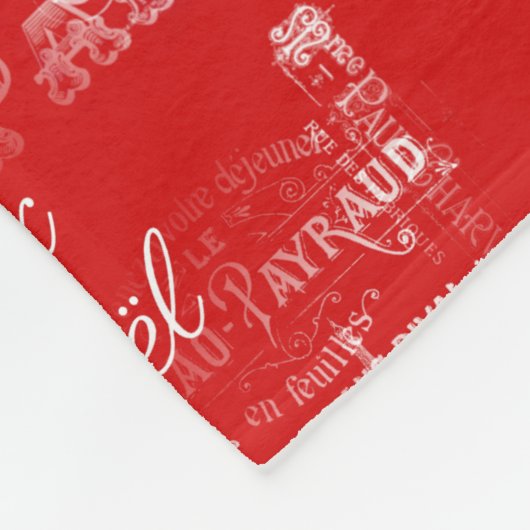 Paris Joyeux Noel Kerstrode kersttas Fleece Deken (Hoek)