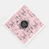 Paris Joyeux Noel Personal Pink Christmas Napkins Servet (Hoek)