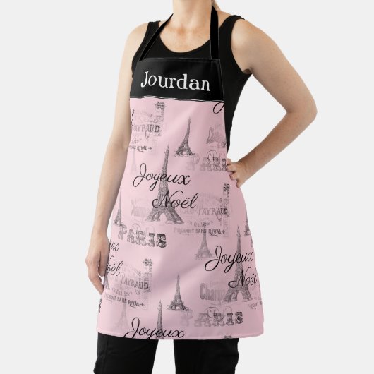 Paris Joyeux Noel Personal Pink Christmas Schort (Insitu)
