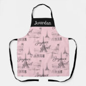 Paris Joyeux Noel Personal Pink Christmas Schort (Voorkant)