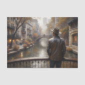 Paris Kanaal Herfst Reflectie Decoupage Tissuepapier (Voorkant)