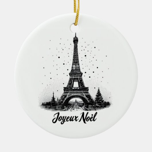 PARIS Kerstornament Keramisch Ornament (Voorkant)