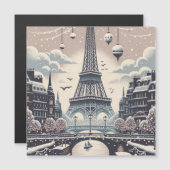 Paris Kerstposter – Eiffel Toren Besneeuwde Winter (Voorkant / Achterkant)