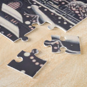 Paris Kerstposter – Eiffel Toren Besneeuwde Winter Legpuzzel (Zijkant)