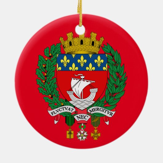 Paris kerstversiering keramisch ornament (Achterkant)