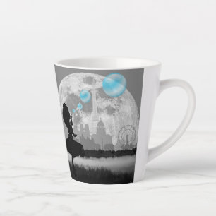 PARIS Klein Meisje dat Blauwe Bubbel Koffiekopje M Latte Mok