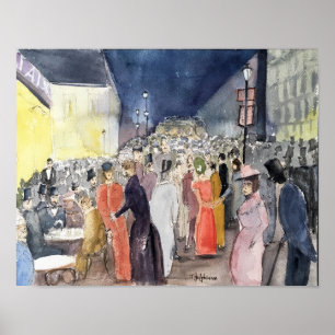 PARIS, LA BELLE EPOQUE, WATERVERF CITYSCAPE POSTER